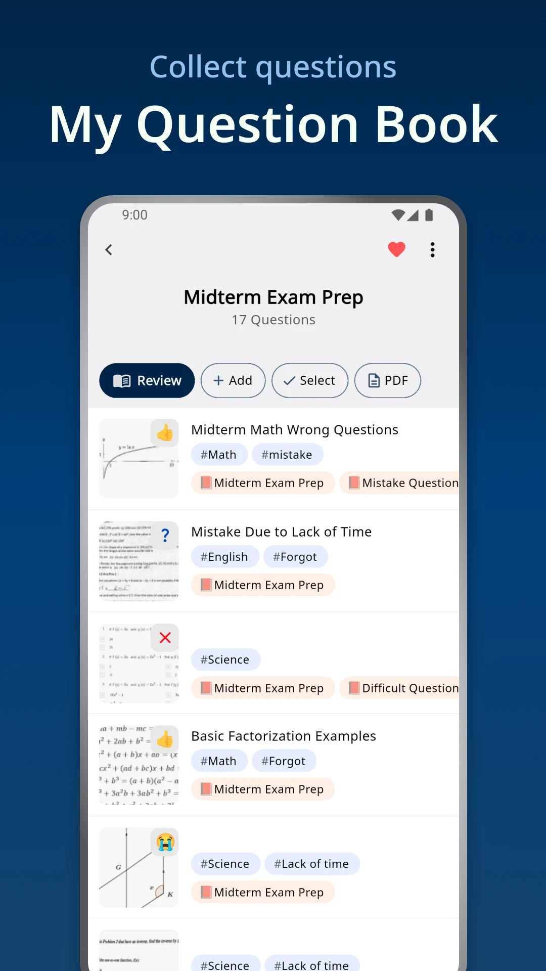 Missnote: Exam Mistake Log screenshot