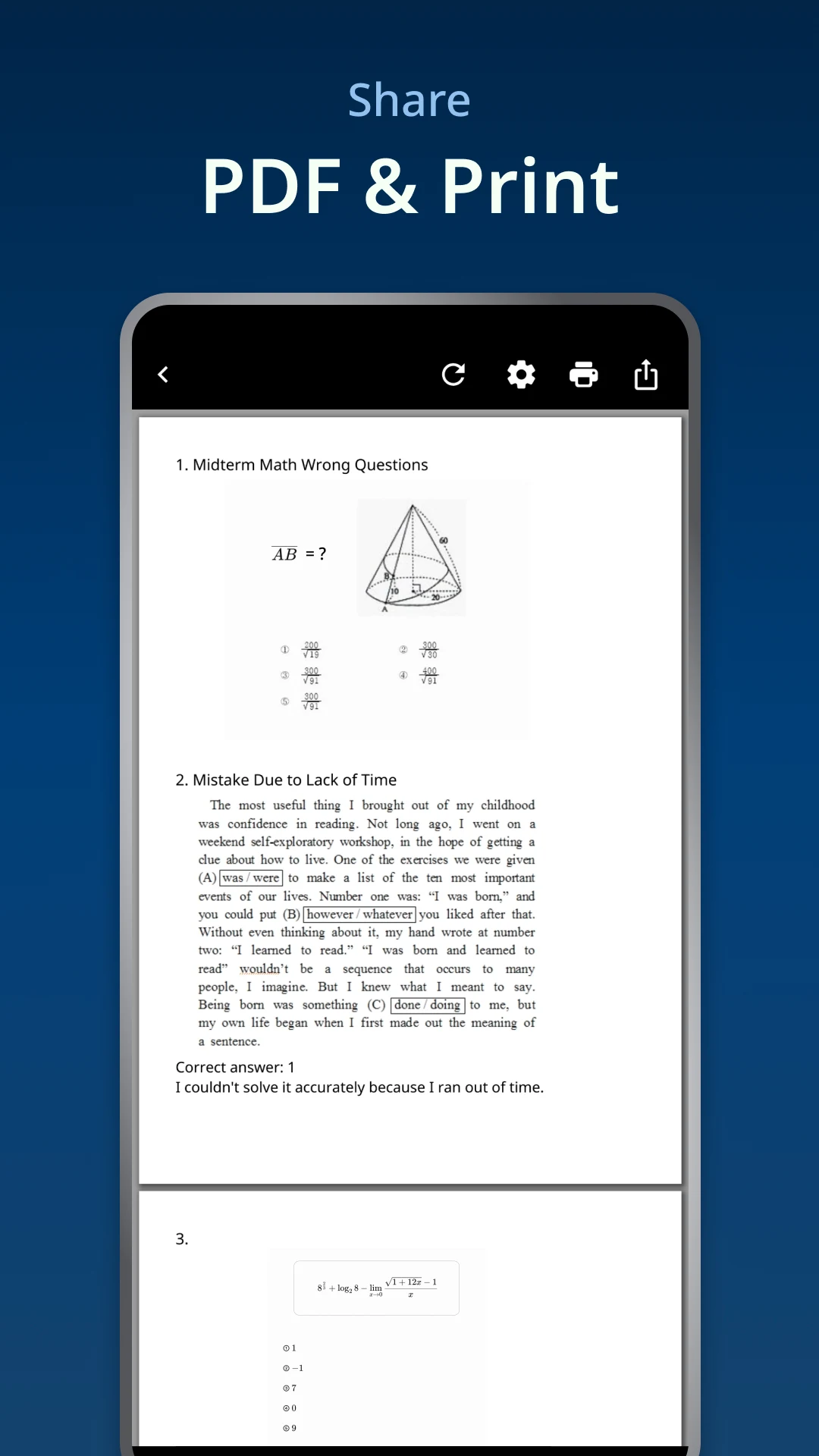 Missnote: Exam Mistake Log screenshot